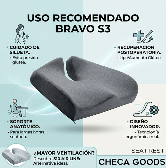 CHECAGOODS | cuidado glúteos BBL + Protección Coxis hemorroides CHECA GOODS S3