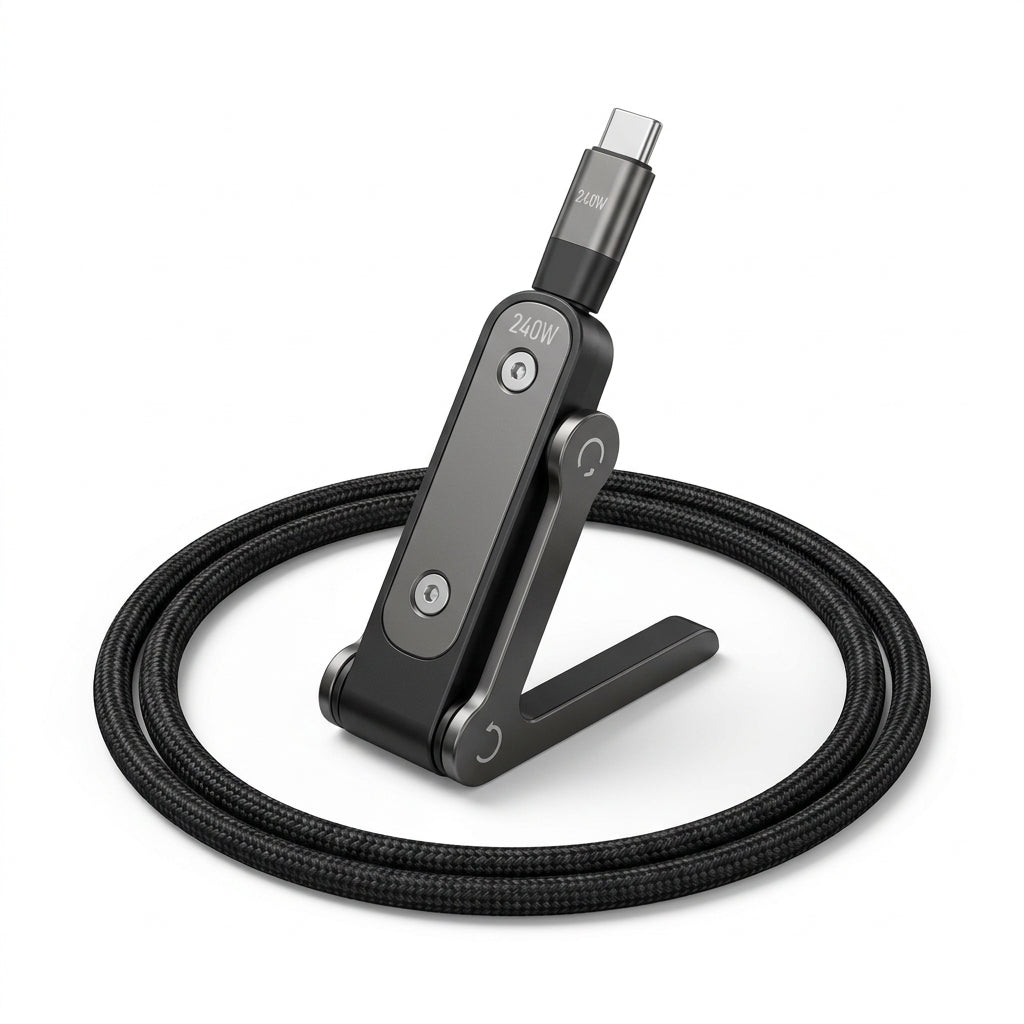 Cable de datos plegable con soporte para teléfono de carga rápida de 240 W