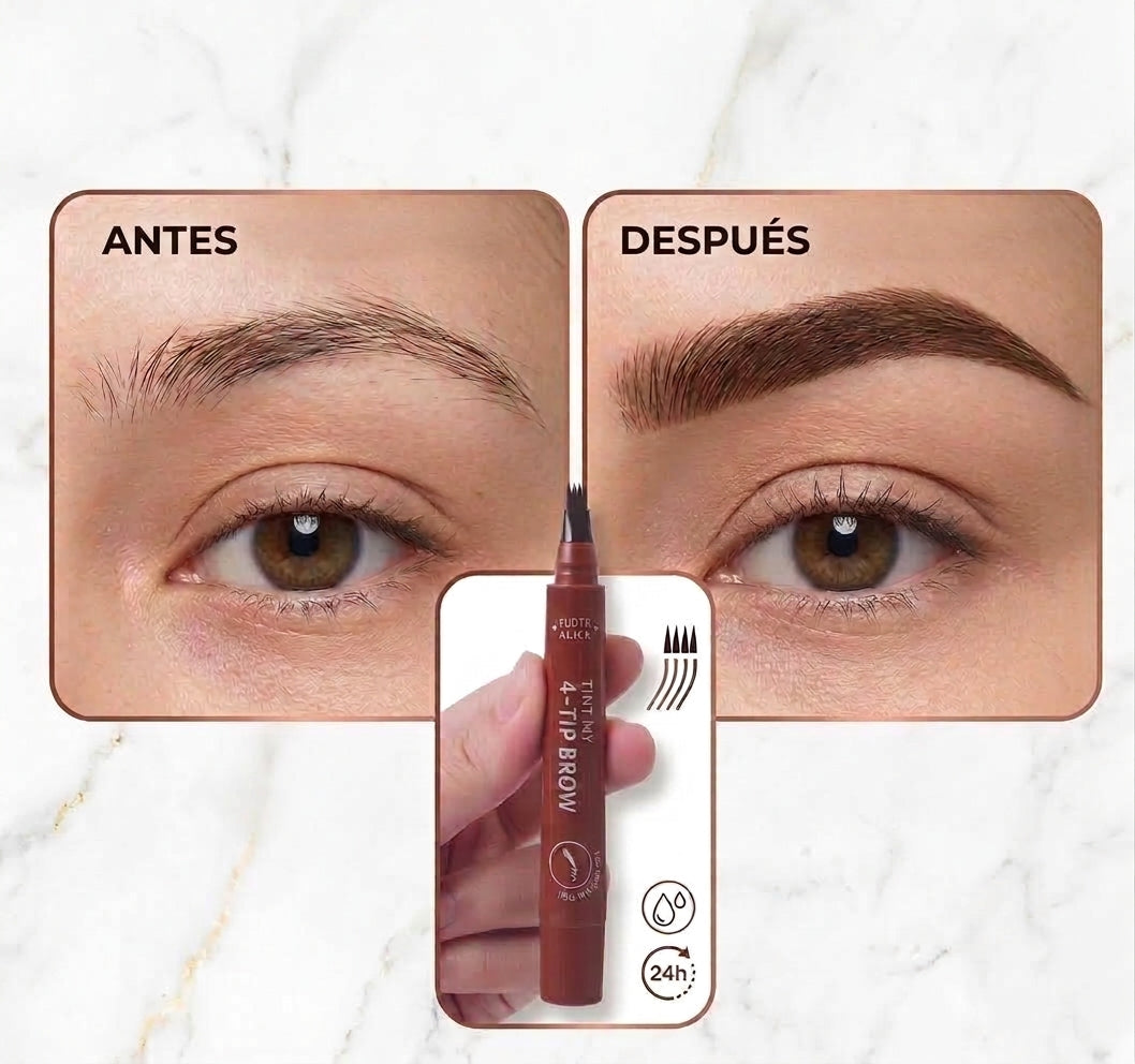 Lápiz de Cejas Efecto Tatuaje Microblading Resistente al Agua con Punta de Tenedor de Larga Duración.