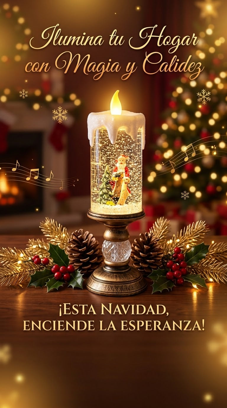 Vela Navideña LED Encantada: La Magia que Ilumina tu Hogar de Paz, Seguridad y Unión Familiar